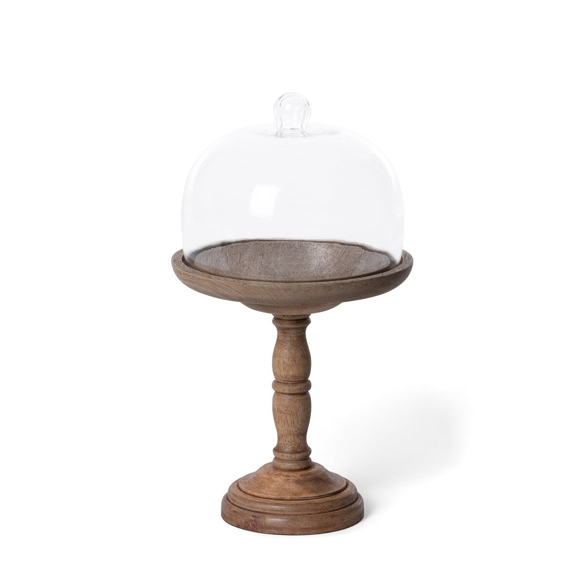 Elevated Wood Server with Glass Dome, 16" style shot 1