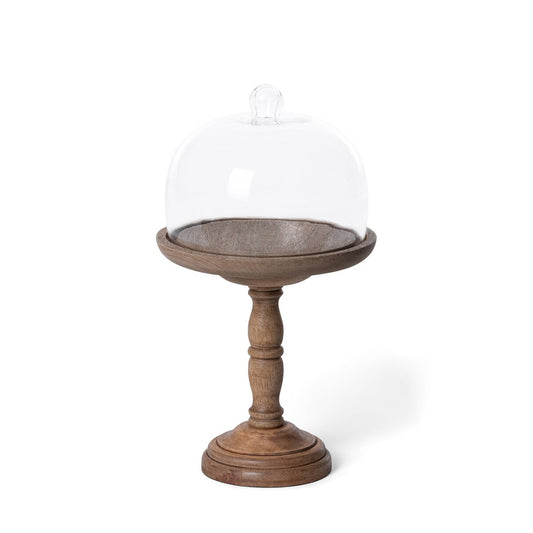 Elevated Wood Server with Glass Dome, 16" style shot 1