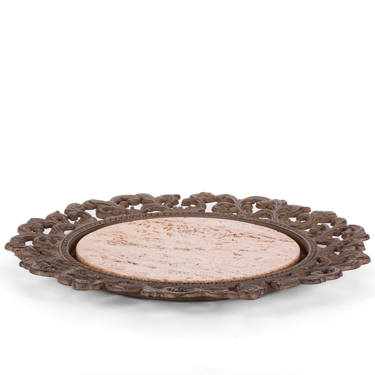 Acanthus Marble Cake Plate with Dome style shot 2