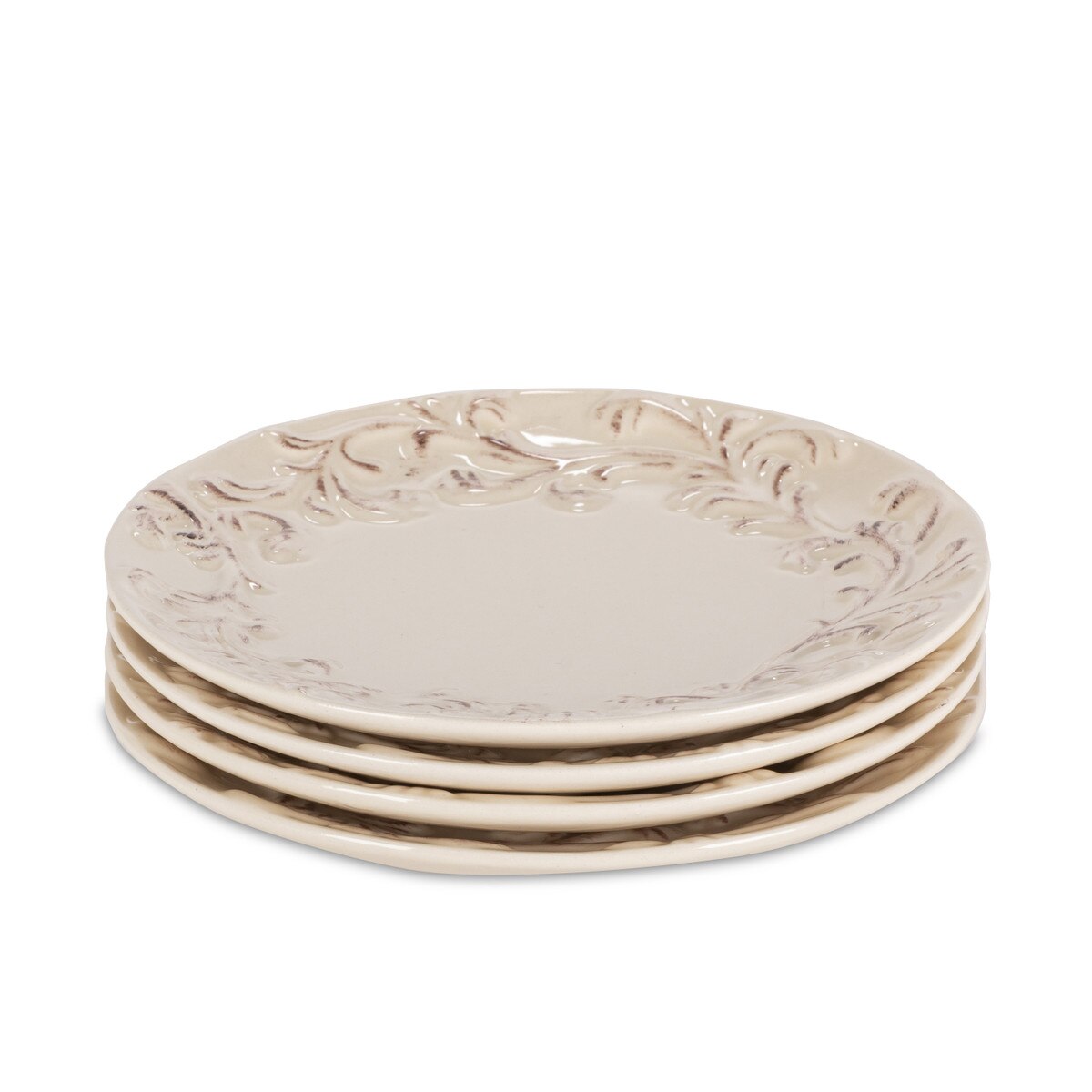 Acanthus Stoneware Appetizer Plates, Set of 4 style shot 2