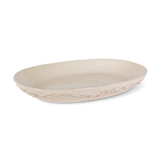 Acanthus Stoneware Oval Serving Platters, Set of 2 style shot 1