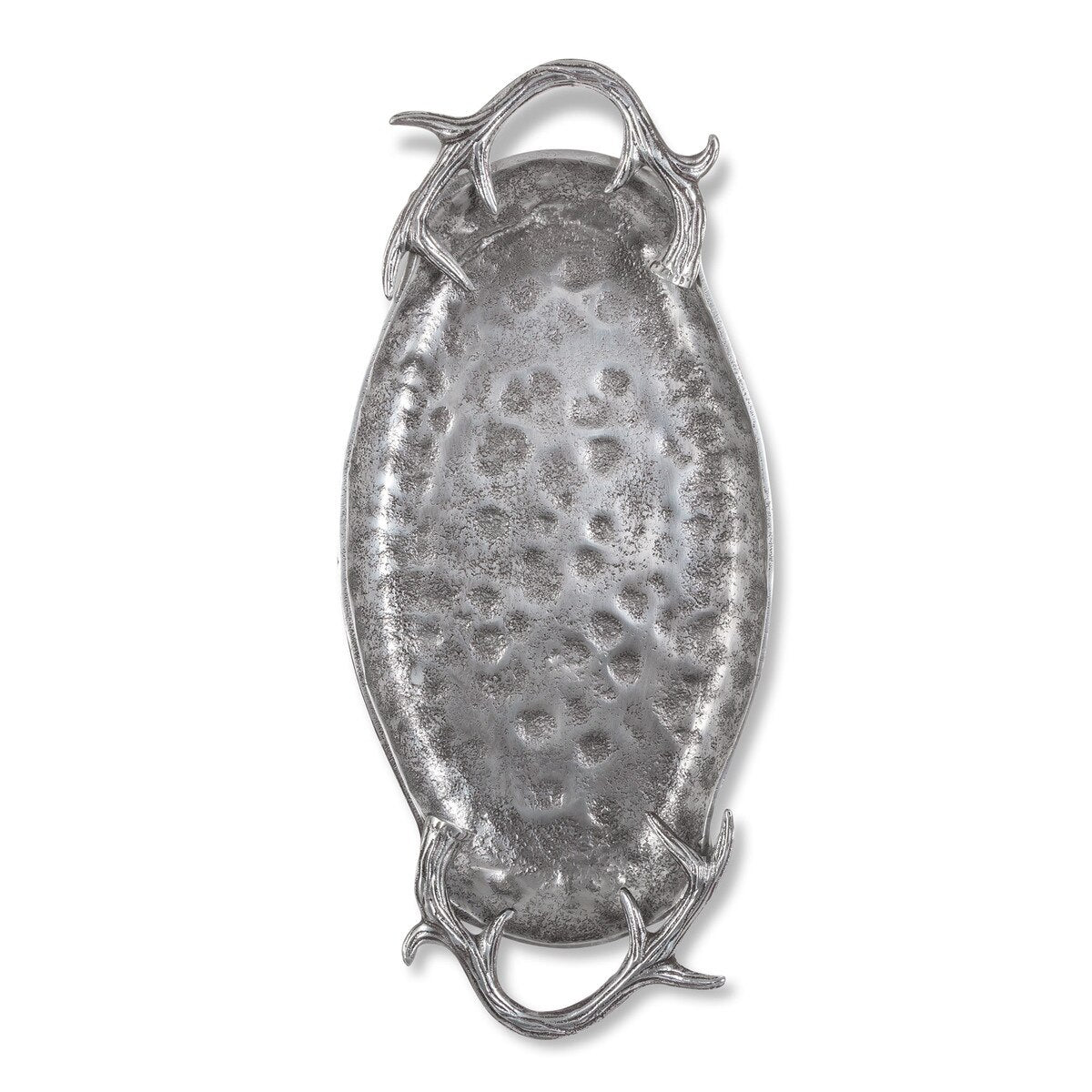 Cast Aluminum  Hammered Oval Tray style shot 2