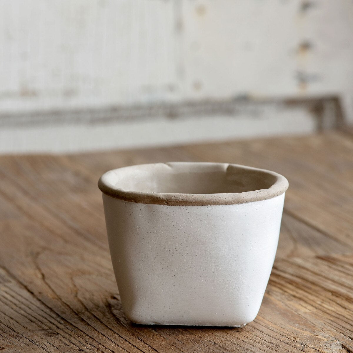 Orchard White Cement Planter, Small