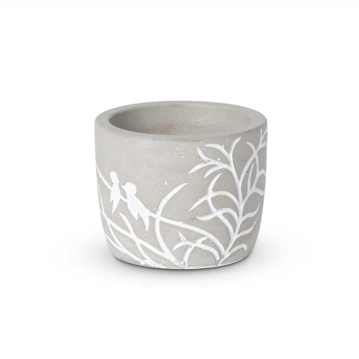 Lovebirds Silhouette Cement Pot, Small style shot 1