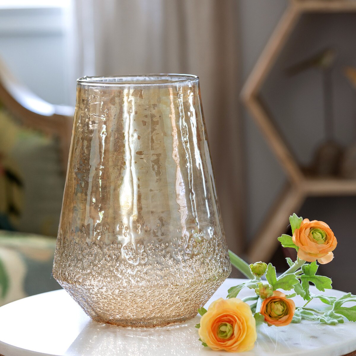 Amber Luster Teardrop Vase, Large