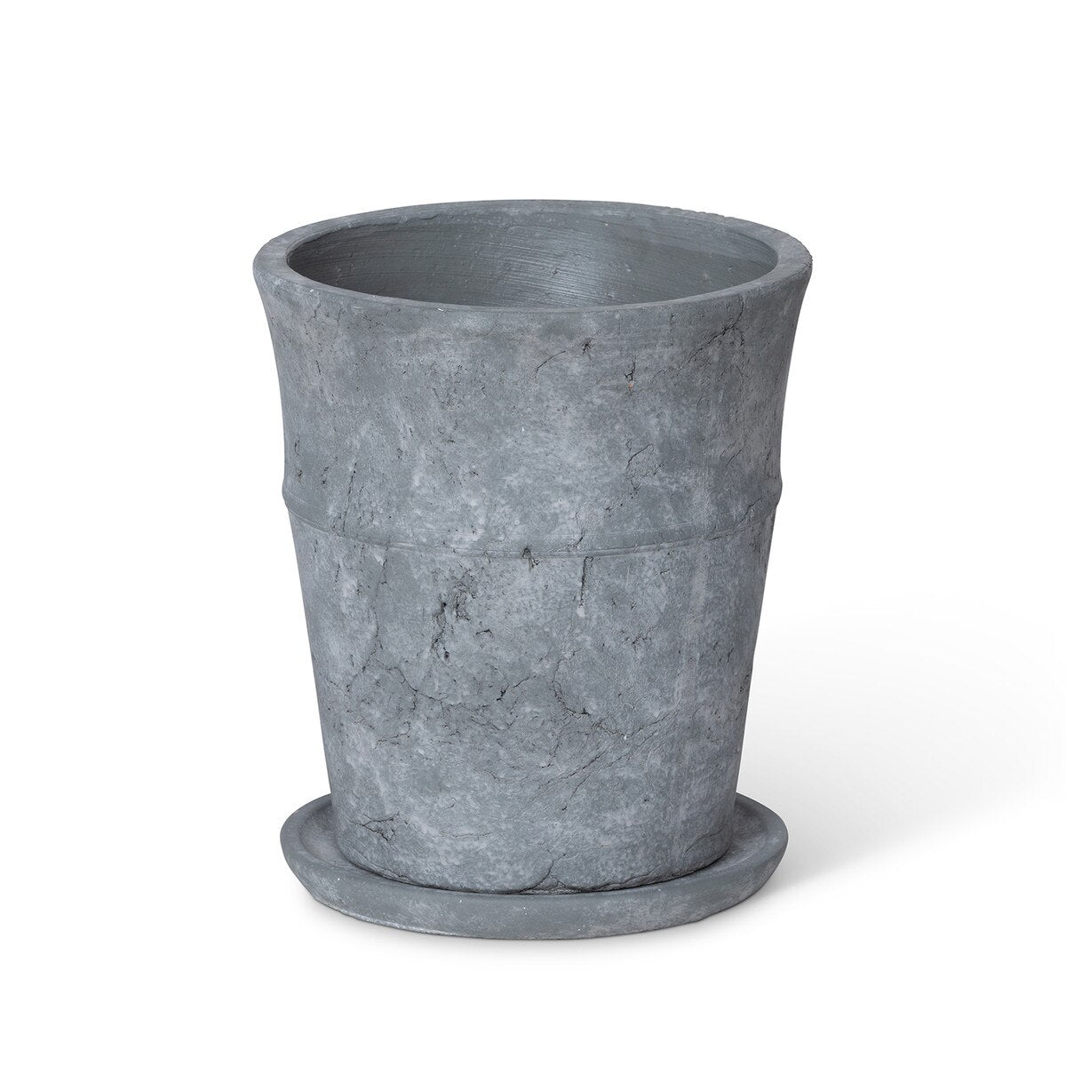 Meyer Cement Garden Pot w/ Tray, 8.5" style shot 1