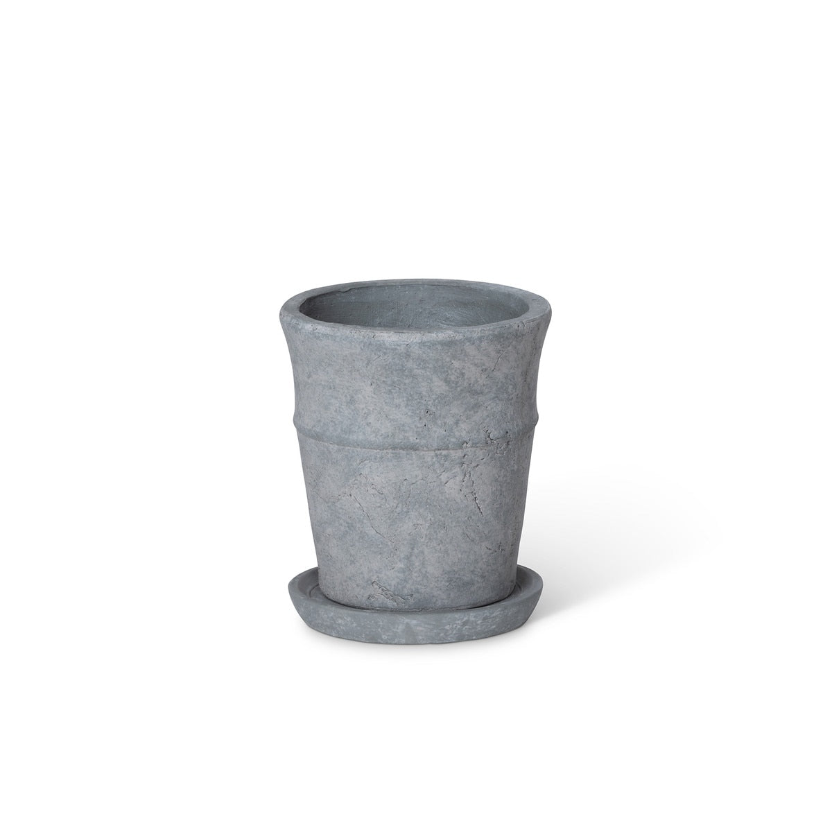 Meyer Cement Garden Pot w/ Tray, 5.5" style shot 1