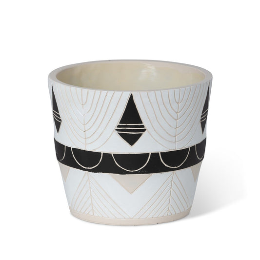 Del Sur Pattern Cement Pot, 8.25" style shot 1