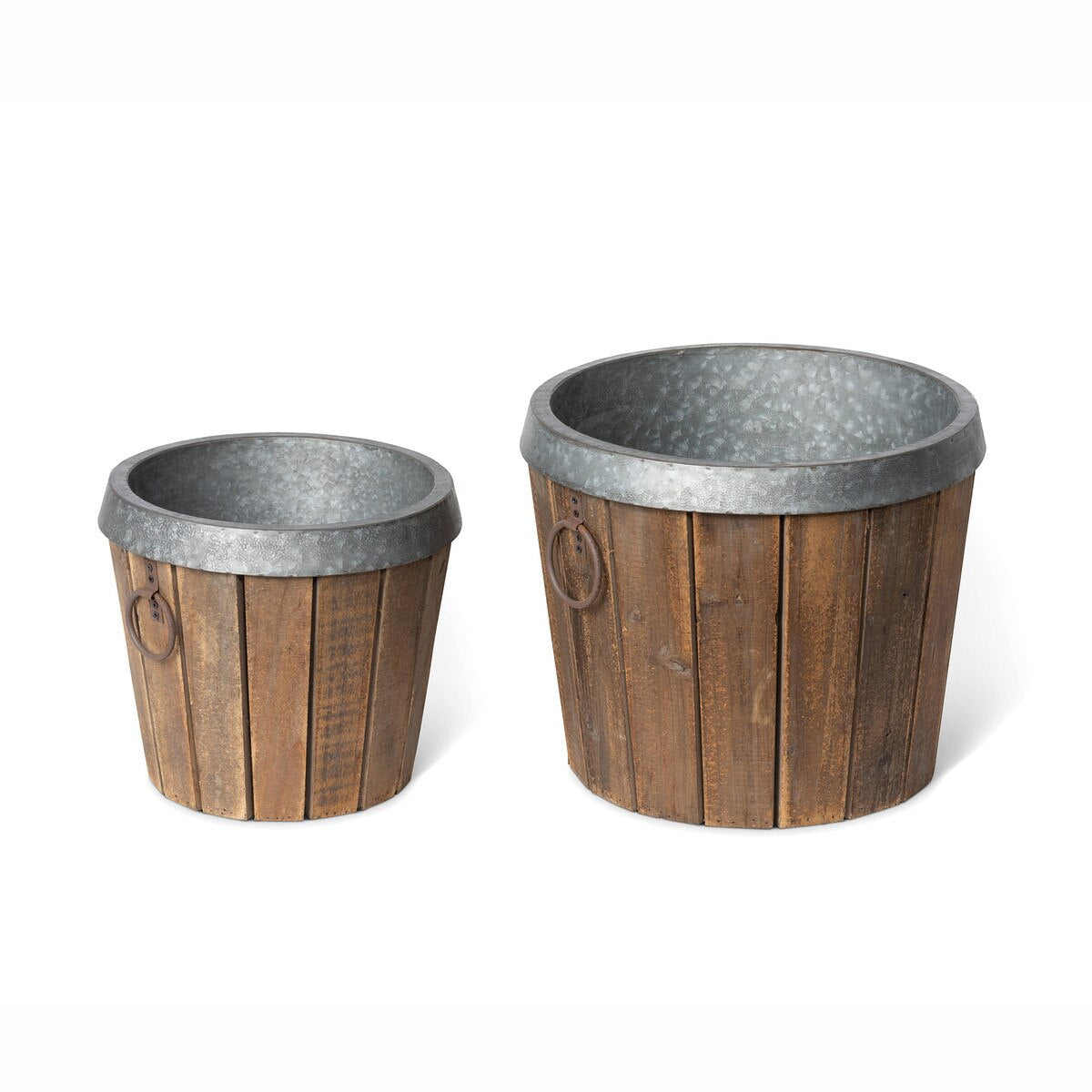 Galvanized Lined Wooden Planters style shot 1