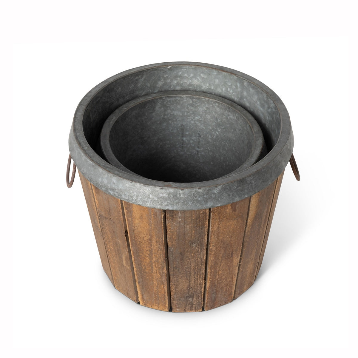 Galvanized Lined Wooden Planters style shot 2