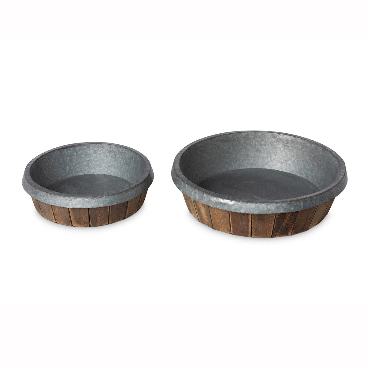 Galvanized Lined Round Wooden Trays style shot 1