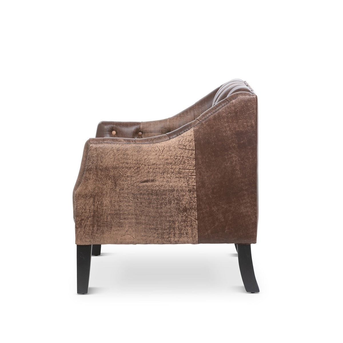 Brent Tufted Leather Club Chair, Vintage Umber style shot 2