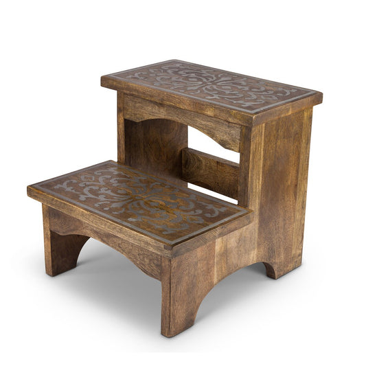 Heritage Inlay Wood Step Stool style shot 1