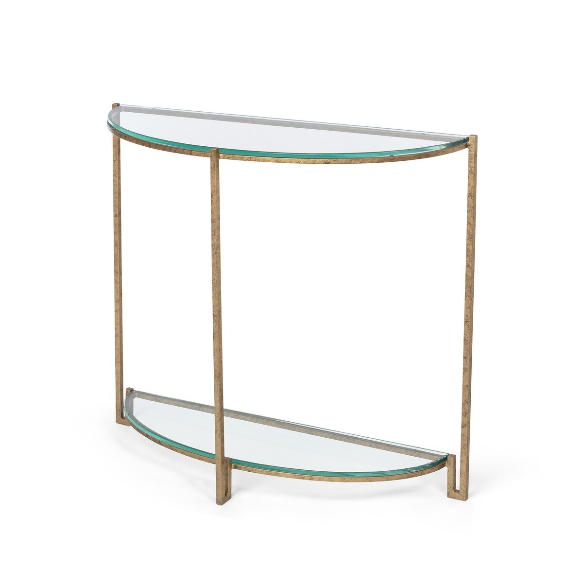 Naomi Iron and Glass Demi Lune Table style shot 1