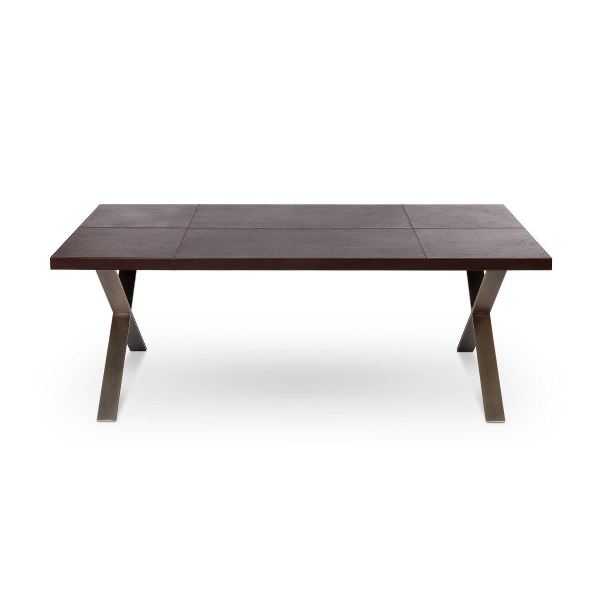 Rhodes Leather and Brass Dining Table style shot 2