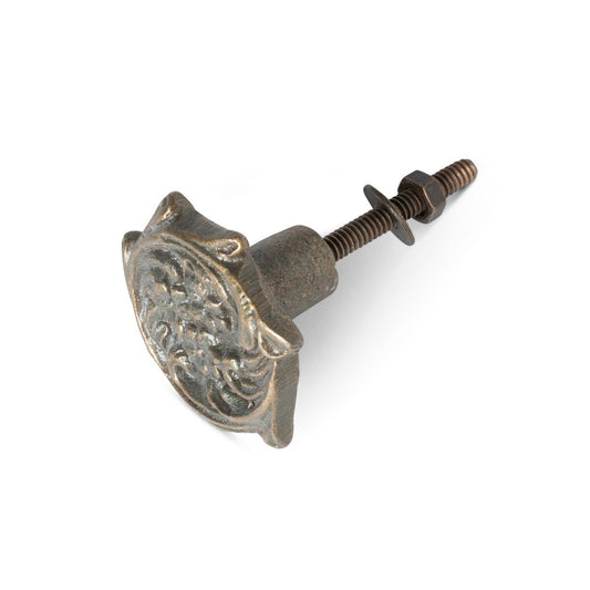 Antique Brass Rosette Knob style shot 1