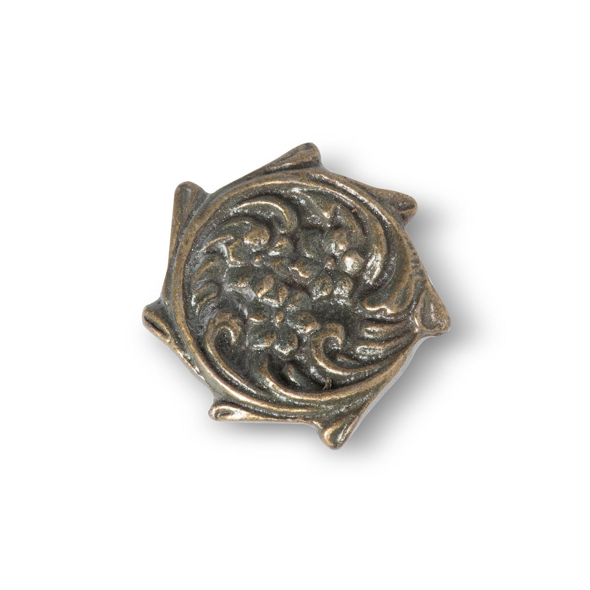 Antique Brass Rosette Knob style shot 2