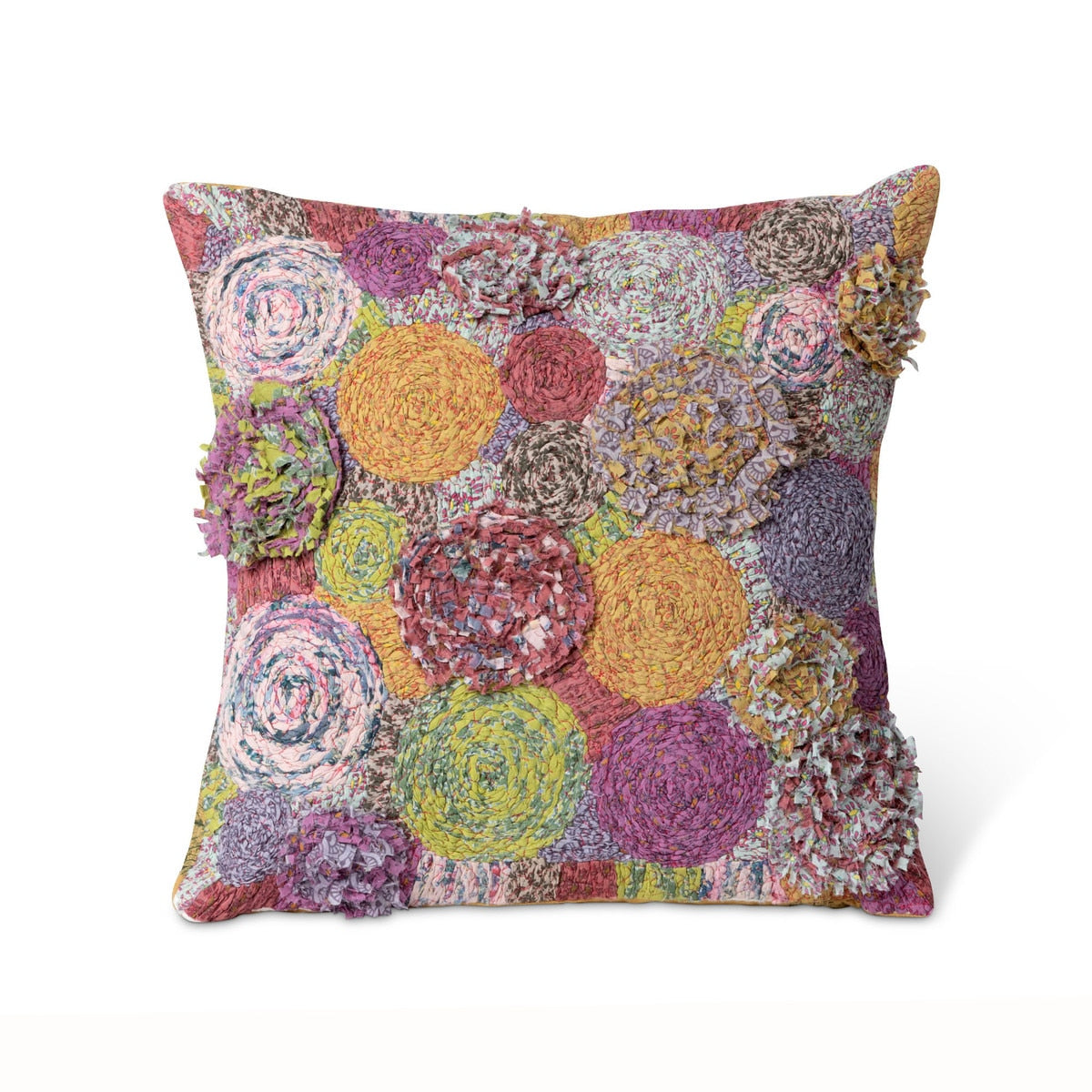 Handstitched Flower Burst Pattern Pillow style shot 1