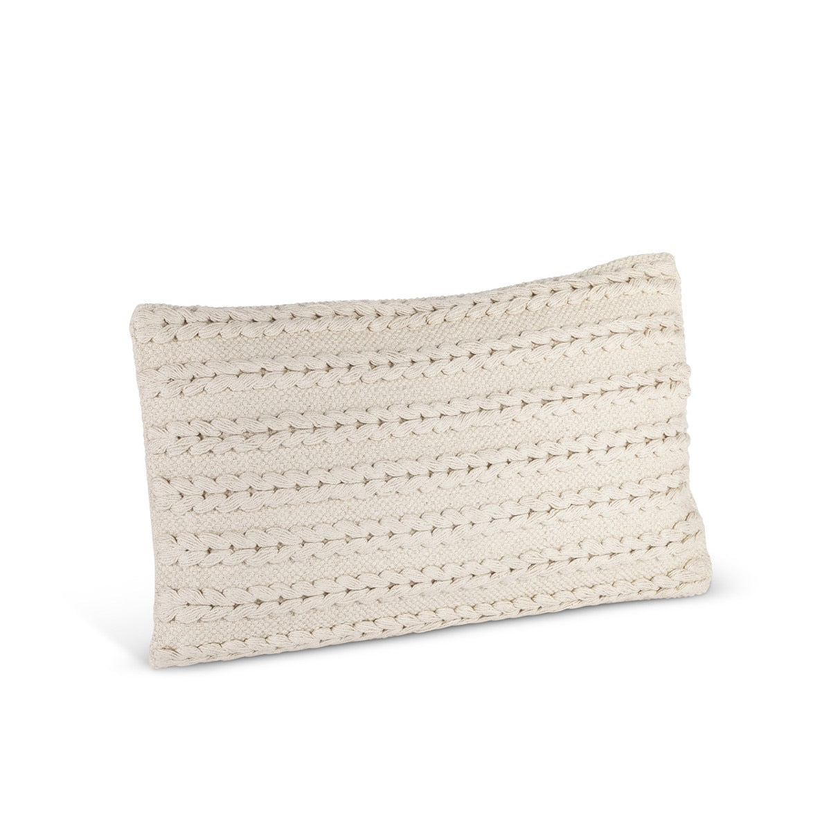 Cotton Woven Macrame Lumbar Pillow style shot 1