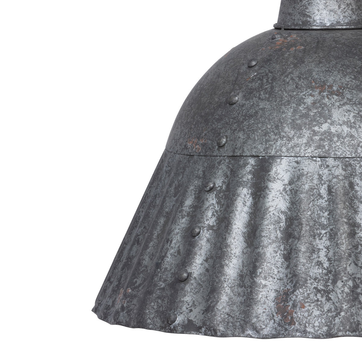 Fluted Galvanized Pendant Light Fixture style shot 2
