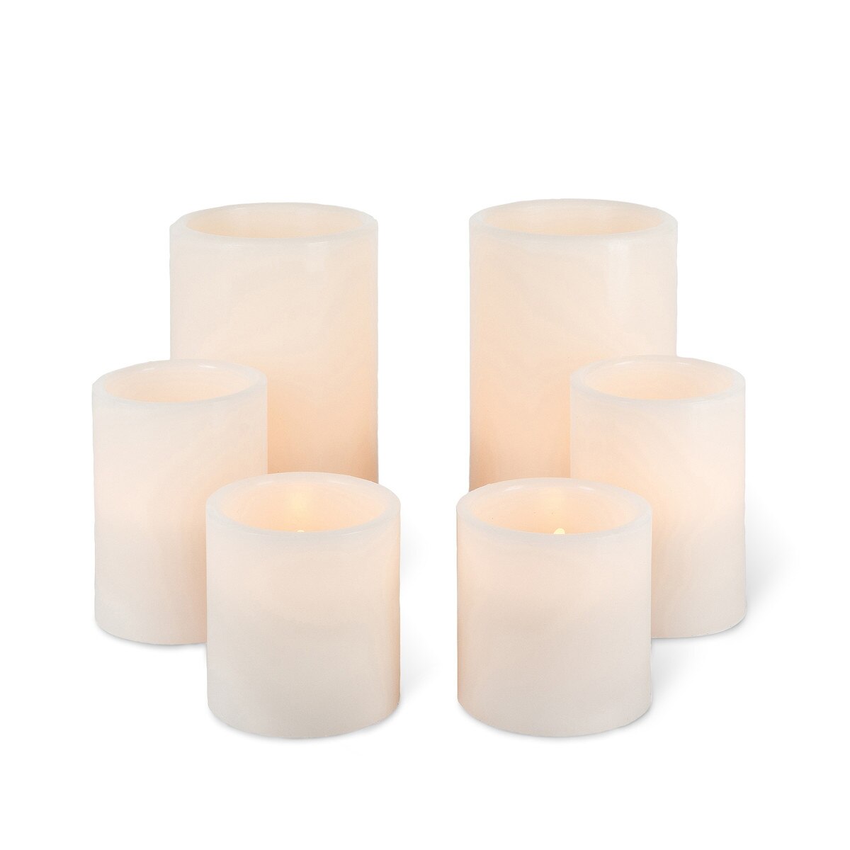 Wax Glow Wickâ¢ Straight Edge Pillar Candles, Set of 6 style shot 1