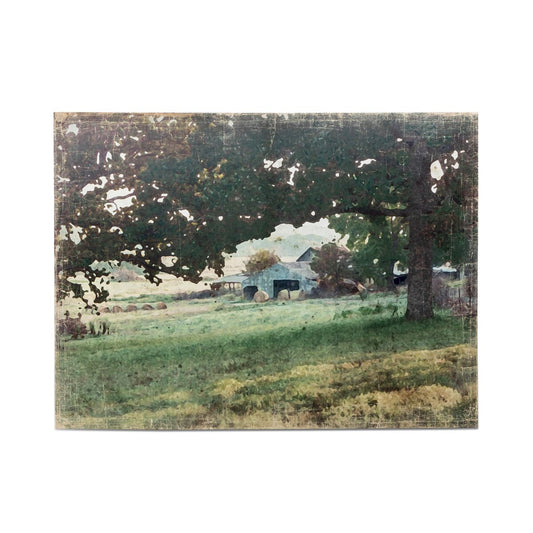 Distressed Watercolor Barn Print On Canvas style shot 1