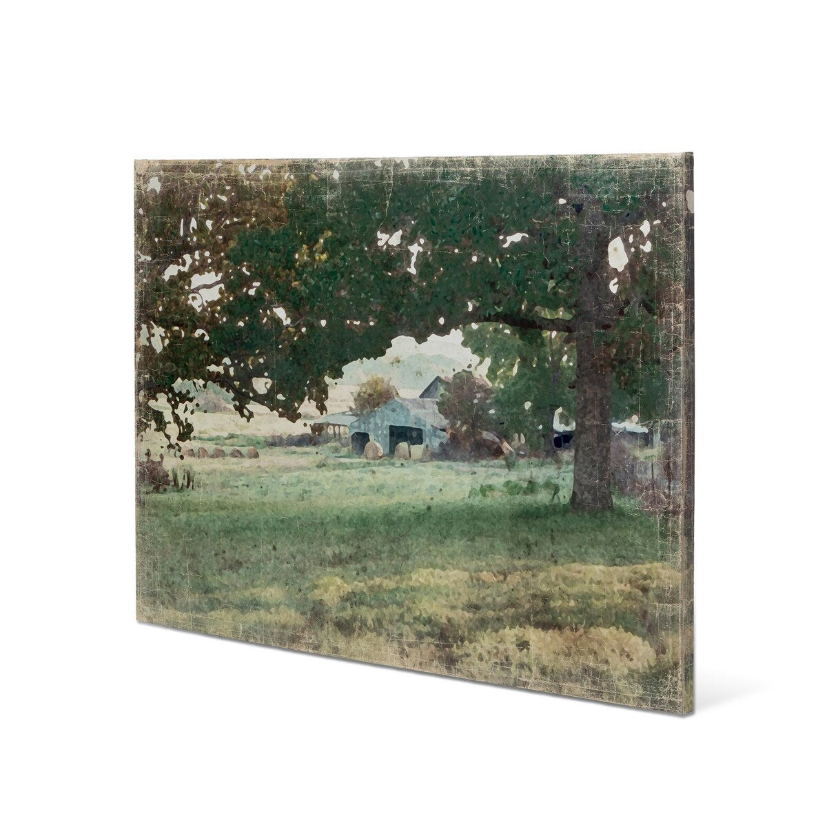 Distressed Watercolor Barn Print On Canvas style shot 2