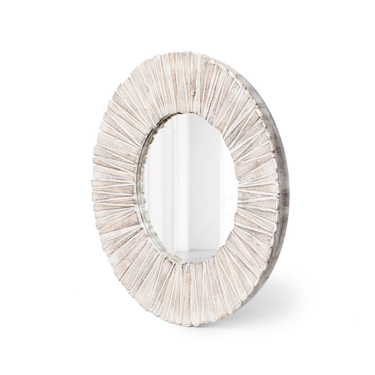 Wood Slat Round Mirror style shot 2