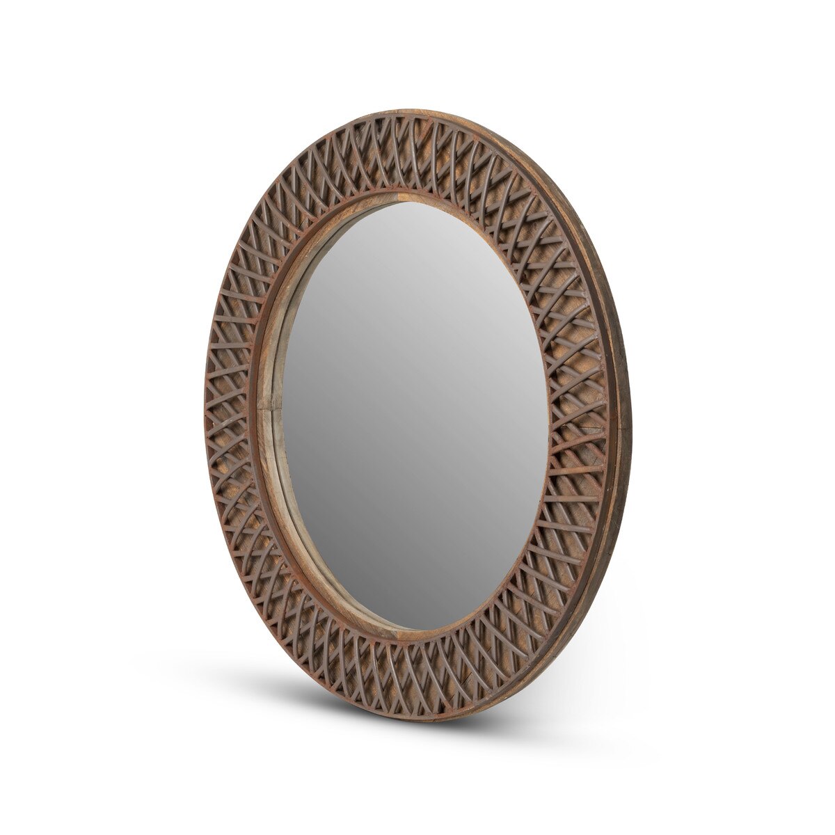 Iron Lattice Round Wall Mirror style shot 2