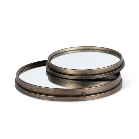 Iron Frame Mirrored Trays, Set of 2 style shot 1