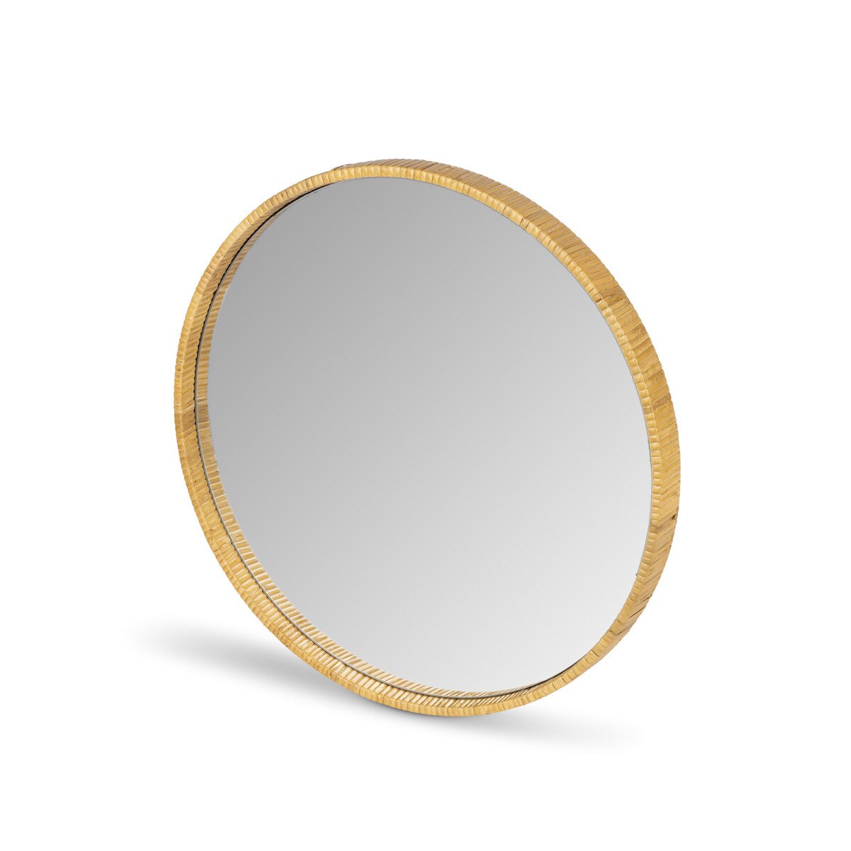 Rattan Wrapped Wood Mirror, 20" style shot 2