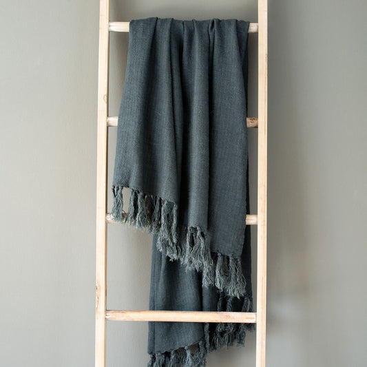 Washed Linen Throw, Indigo
