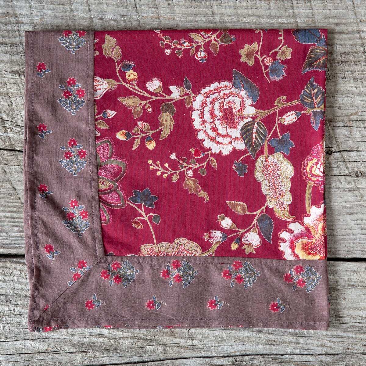 Cotton Voile Napkin, Malamar Red style shot 2