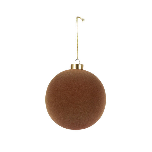 Chestnut Flocked Ornament, 4.75" style shot 1