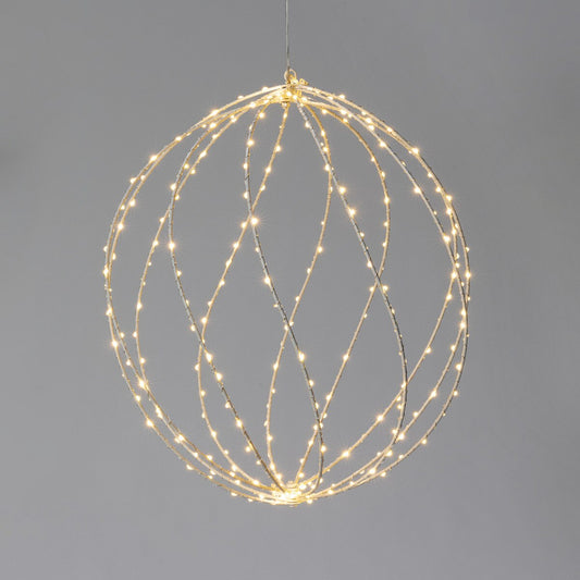 Twinkle Lit Sphere, White, Large style shot 1