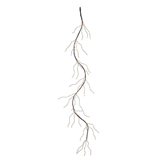 Lit 6' Brown Twinkling Garland style shot 1