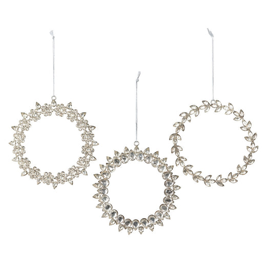 Rhinestone Wreath Ornaments, 3 Assorted Styles style shot 1