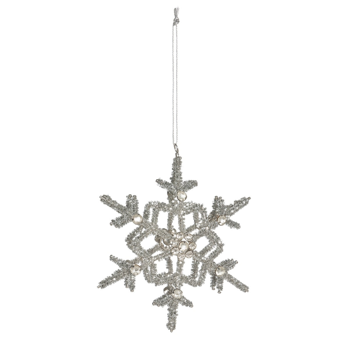 Glass Beaded & Rhinestone Snowflake Ornament style shot 2