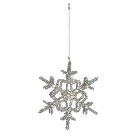 Glass Beaded & Rhinestone Snowflake Ornament style shot 2