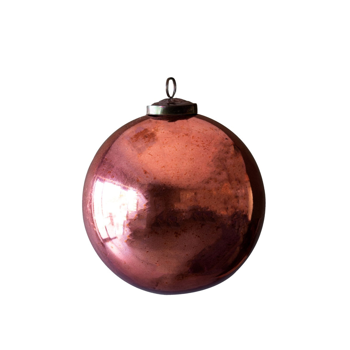 Antique Shiny Rose Glass Ball Ornament Extra-Large