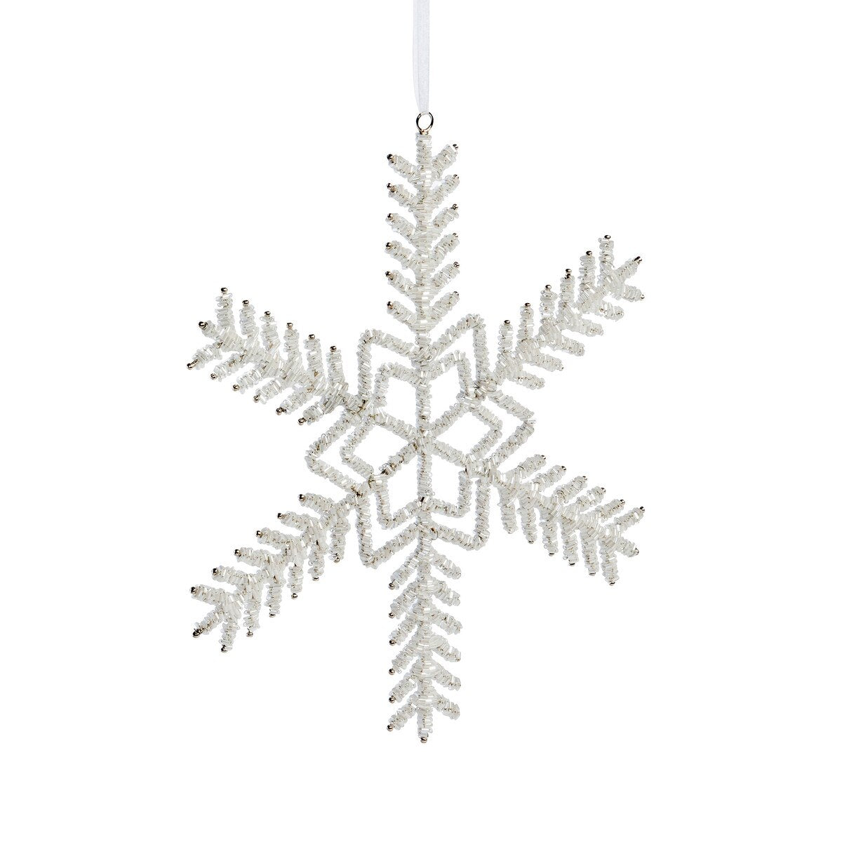 Pearl Beaded Snowflake Ornament style shot 2