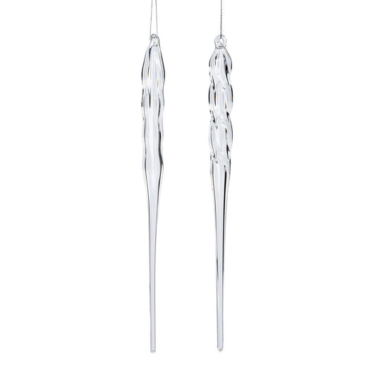 Glass Icicle Ornament, Large, 2 Assorted Styles style shot 1
