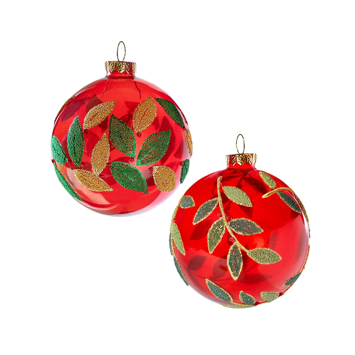 Beaded  Leaf Pattern Ornament, 2 Assorted Styles