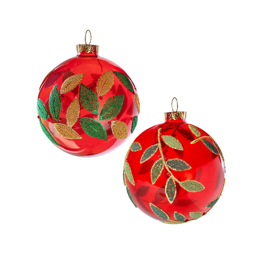 Beaded  Leaf Pattern Ornament, 2 Assorted Styles