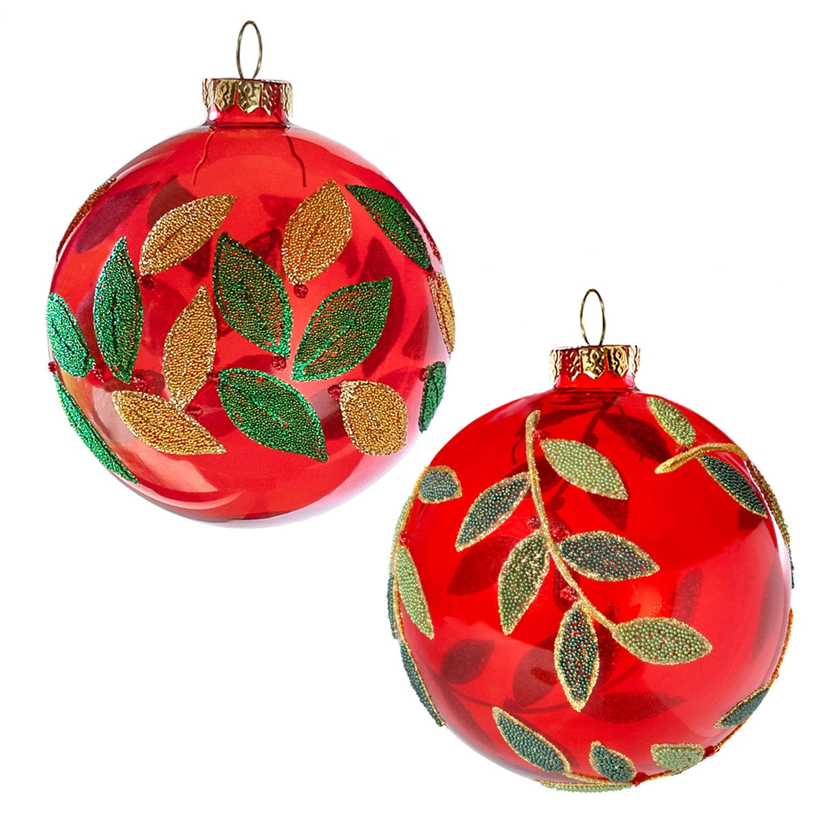 Beaded  Leaf Pattern Ornament, 2 Assorted Styles style shot 1
