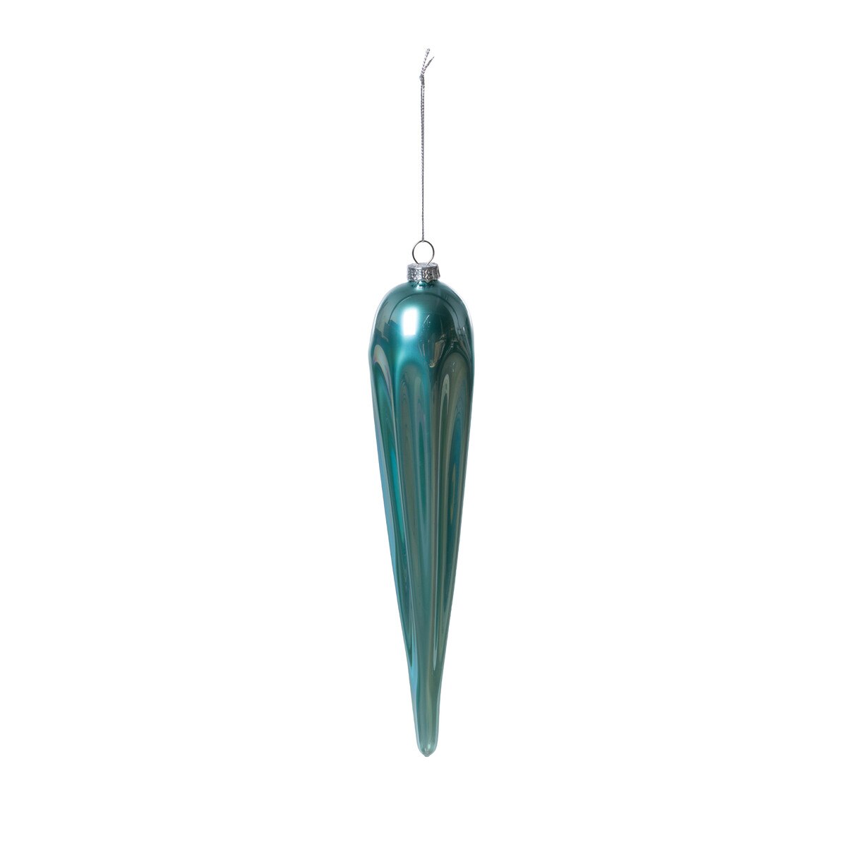 Frosty Blue Glass Icicle Ornament, 10 in. style shot 1