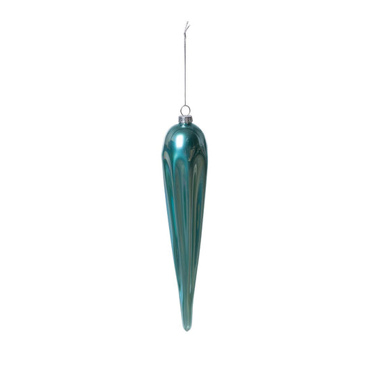 Frosty Blue Glass Icicle Ornament, 10 in. style shot 1