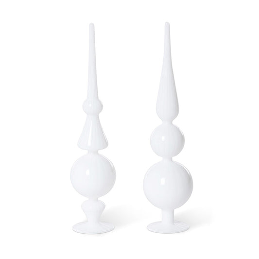 Snow Drift White Glass Finial, 2 Assorted Styles style shot 1