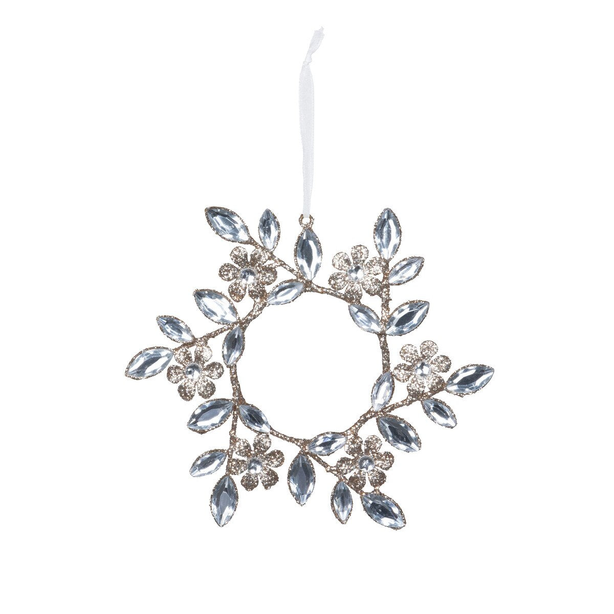 Champagne Gem Floral Wreath Ornament style shot 1