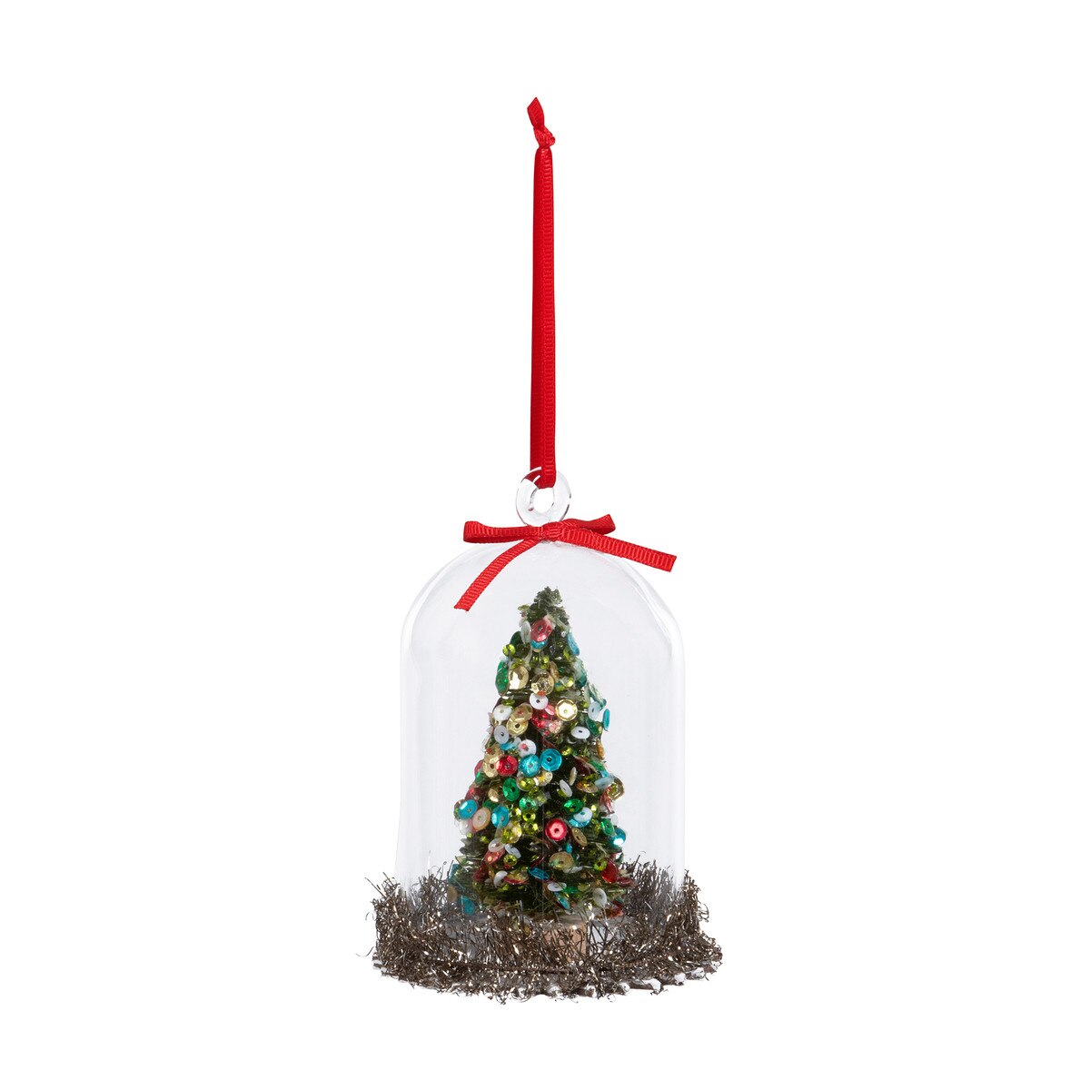 Vintage Sisal Tree in Glass Dome Ornament style shot 1